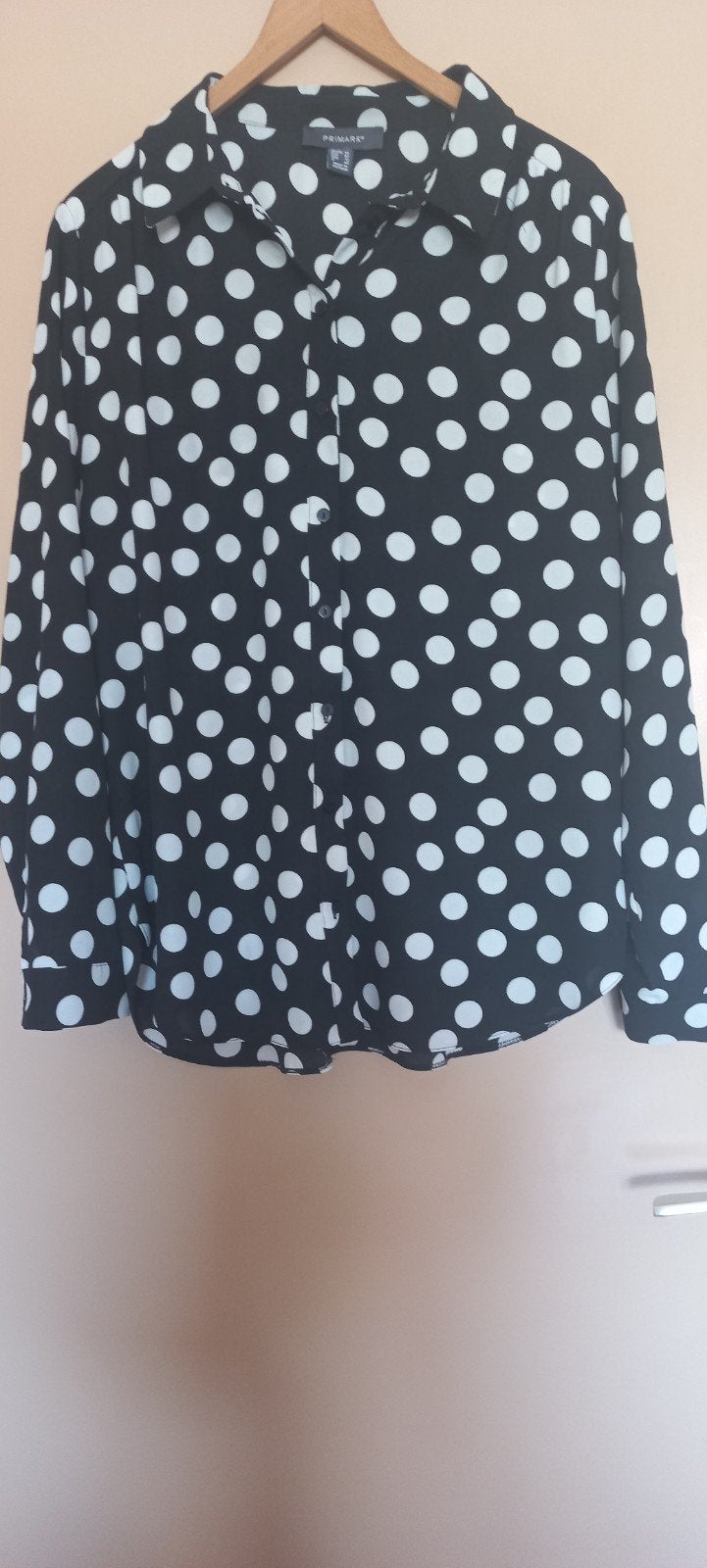 Blouse polkadot zwart-wit maat 42 Primark, Primark, Zwart, Maat 42/44 (L), Ophalen of Verzenden