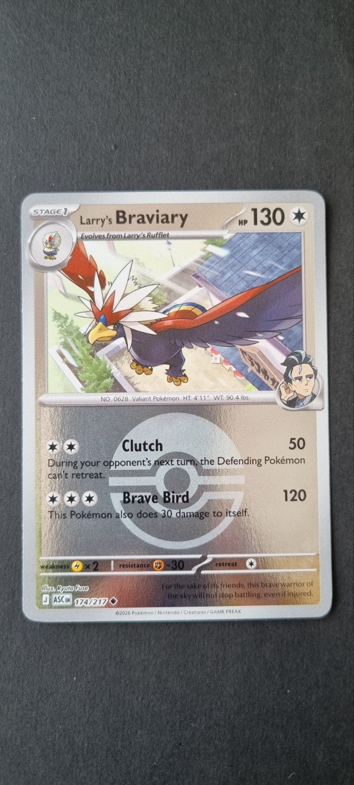 Larry's Braviary pokeball XASC 174/217, Ophalen of Verzenden, Zo goed als nieuw, Losse kaart