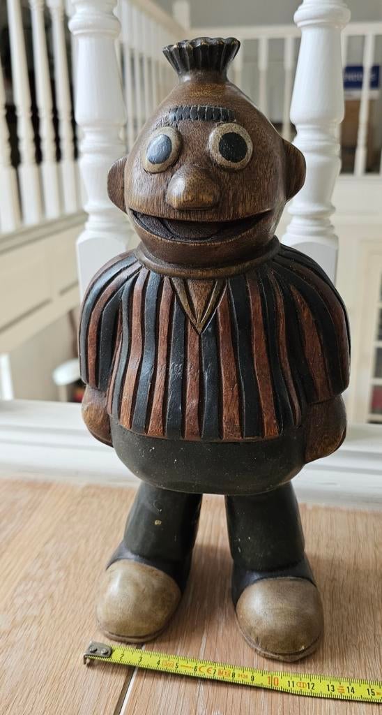 Massief houten beeld- "Ernie" Vintage - Alleen ophalen!, Ophalen of Verzenden