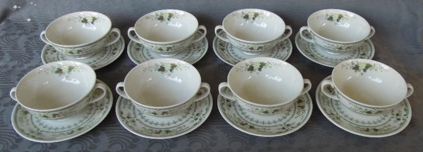 NR TT4: 8 Royal Doulton Provencal soepkoppen, Antiek en Kunst, Ophalen of Verzenden