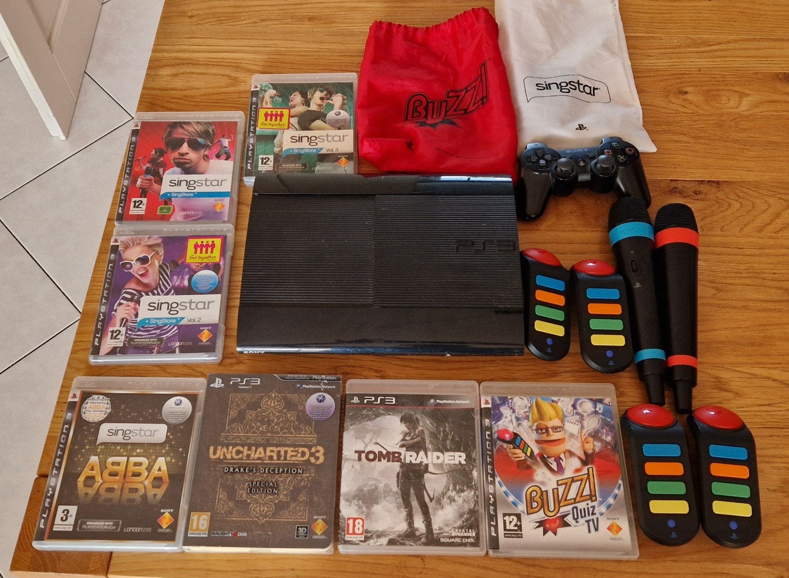 PS 3 Super Slim 500GB + Originele Controller +  (party)games, Super Slim, Ophalen of Verzenden, Zo goed als nieuw, 500 GB