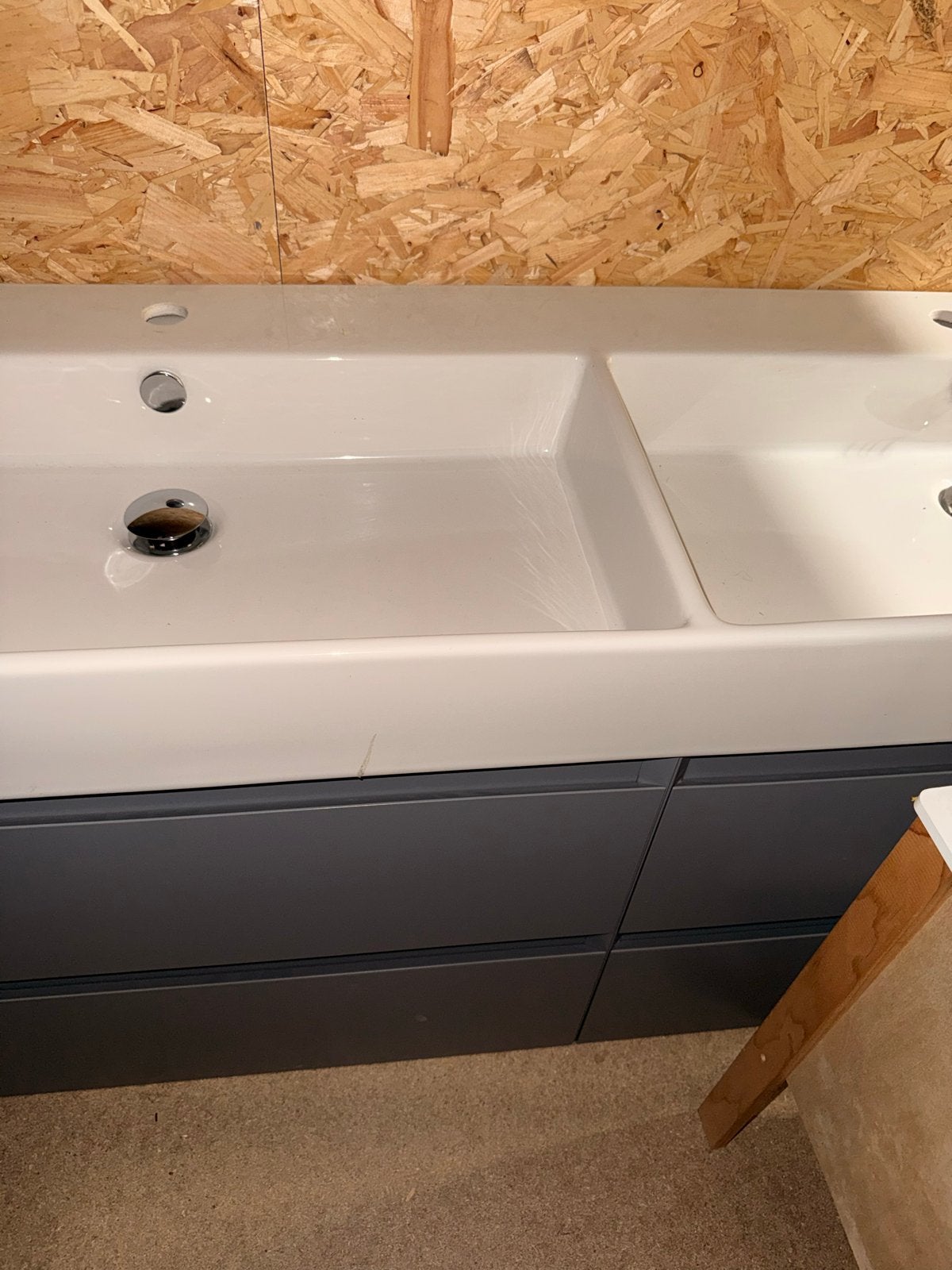 INK Badkamermeubel met dubbele wasbak en kolomkast, Huis en Inrichting, Ophalen, 100 tot 150 cm, Nieuw, Minder dan 100 cm