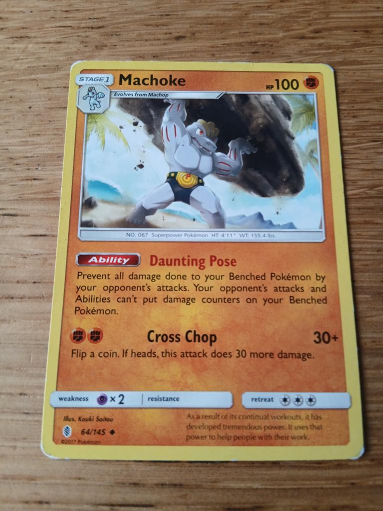 Pokémon Kaart Machoke 64/145 HP100, Ophalen of Verzenden, Gebruikt, Losse kaart