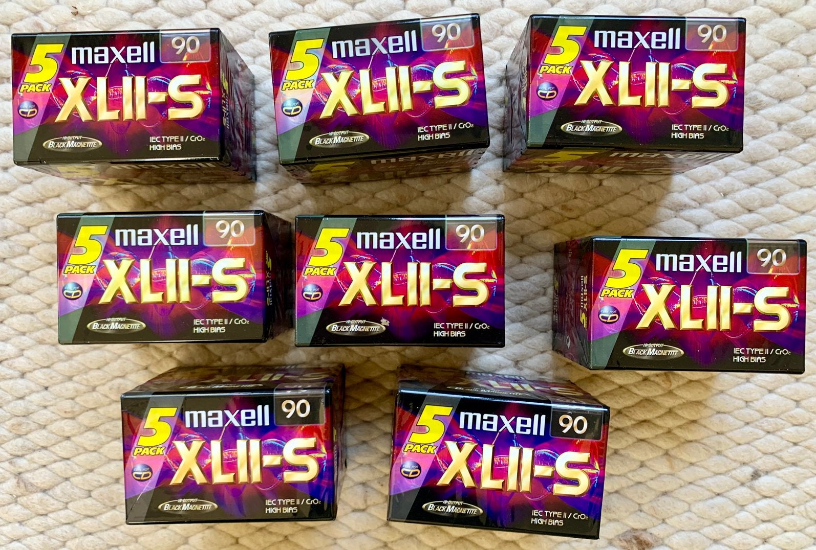 NOS 5-pak Maxell XLII-S90 cassettebanden XLII-S XLIIS 90 OVP, Cd's en Dvd's, Cassettebandjes, 2 t/m 25 bandjes, Ophalen of Verzenden