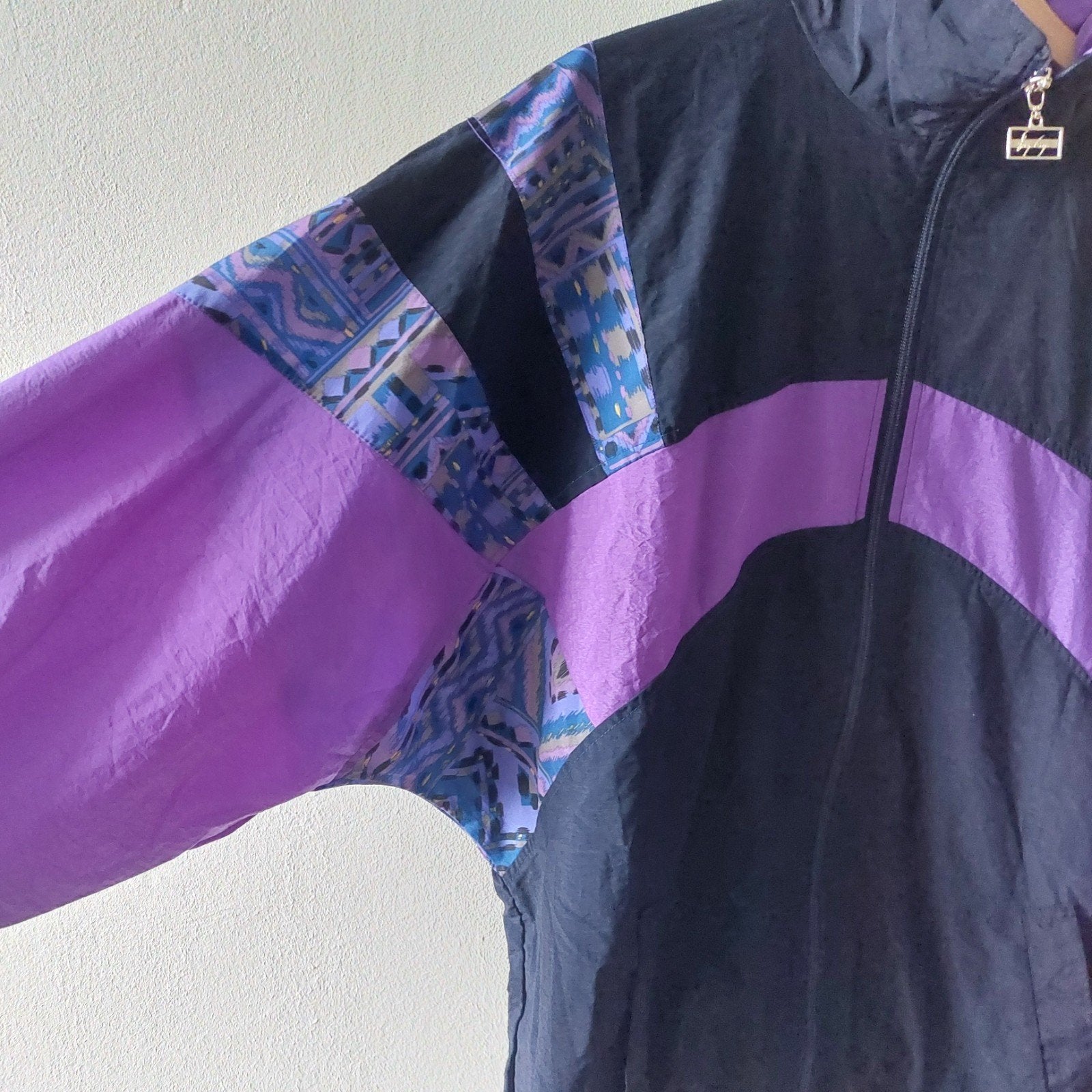 Vintage 80s/90s Fong Leng oversized sportswear jacket M, Fong Leng, Ophalen of Verzenden, Gedragen, Maat 38/40 (M)