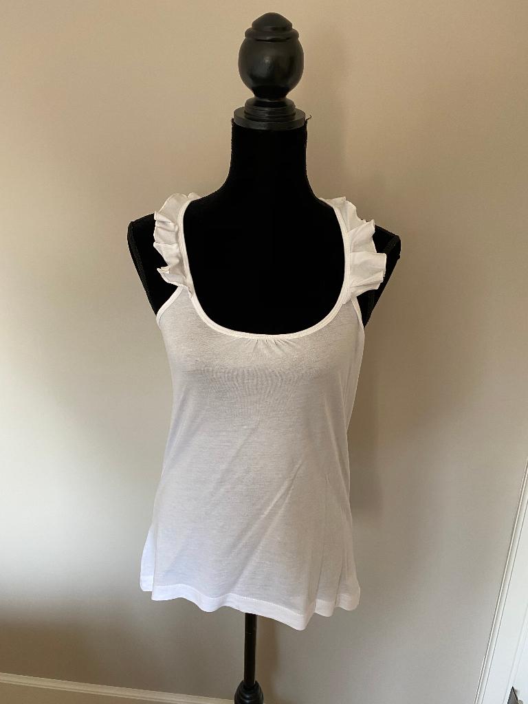 Top wit Bershka maat L, Wit, Bershka, Zo goed als nieuw, Zonder mouw
