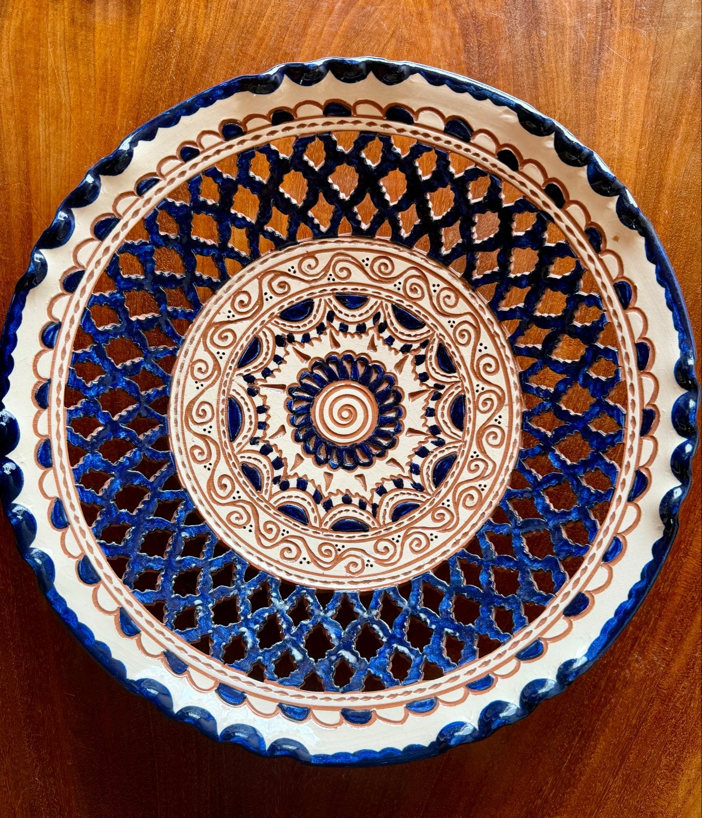Decoratieve Keramische Schaal - Handgemaakt, Ophalen