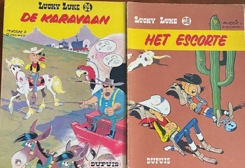 Lucky Luke:1/3/5/6/7/9/11/13/14/15/16/17/19/20/21/23/25/, Boeken, Meerdere stripboeken, Ophalen of Verzenden, Zo goed als nieuw