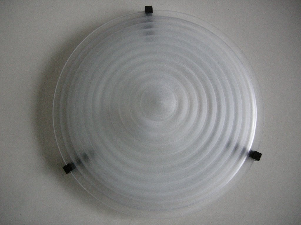 Grote lamp dikke getrapte glas Ikea Memphis design - zgan, Ophalen, Design, E27 (groot), Plafondlamp