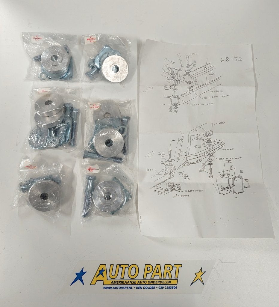 Chevrolet Corvette C3 body mount kit 1968-1972, Chevrolet, Service@AAAdirect.com, Nieuw, Ophalen of Verzenden