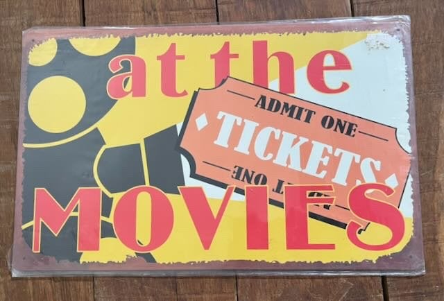 At the movies - home cinema sign +- 21 cm, Ophalen of Verzenden, Zo goed als nieuw