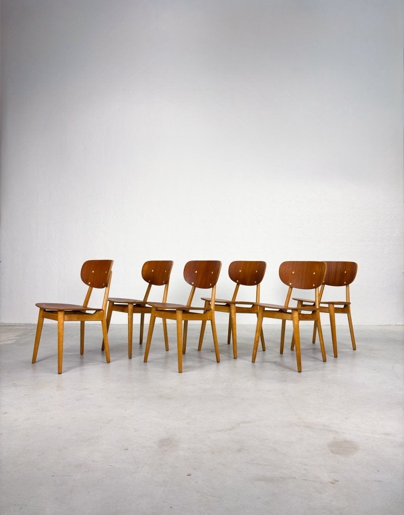 Set 'SB11' Eetkamerstoelen van Cees Braakman voor Pastoe, Ophalen, Bruin, Dutch design, Scandinavisch, Mid-century, Vintage, Deens