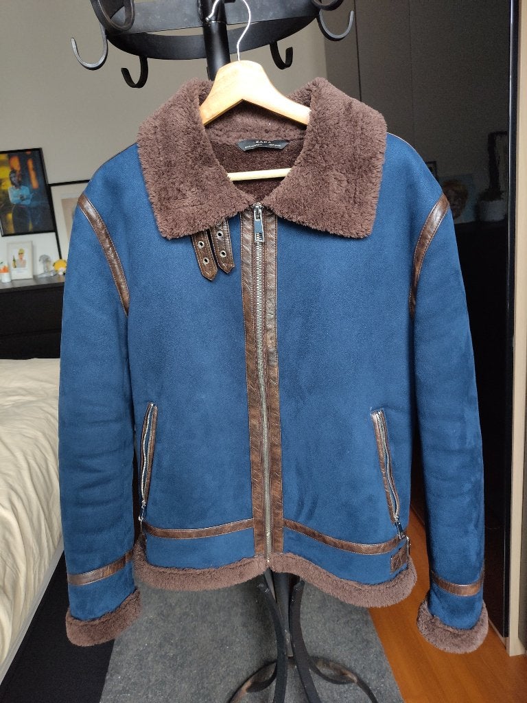 blauwe jas jacket Zara, medium [M], Kleding | Heren, Jassen | Winter, Zo goed als nieuw, Maat 48/50 (M), Blauw, Verzenden
