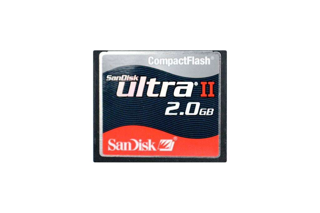 Sandisk Ultra II 2GB CompactFlash geheugenkaart, Sandisk, Zo goed als nieuw, 2 GB, Support-en.sandisk.com
