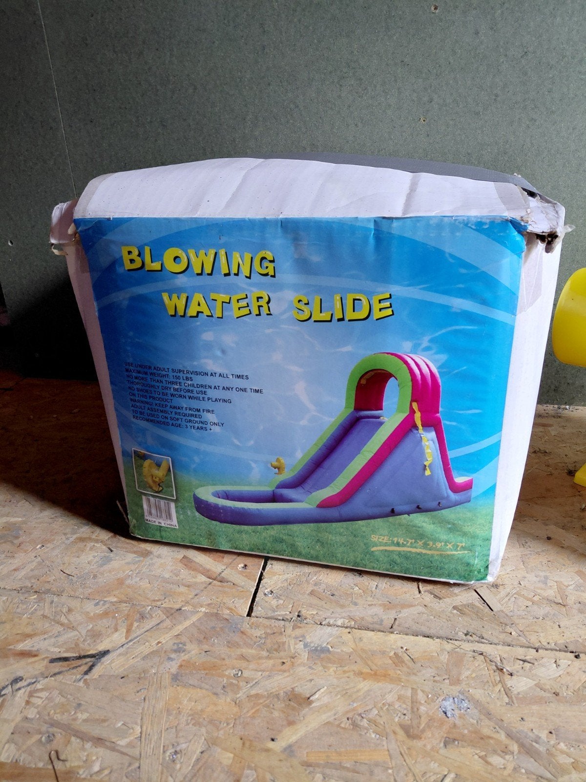 Opblaasbare Waterglijbaan met Blower, Ophalen, Zo goed als nieuw