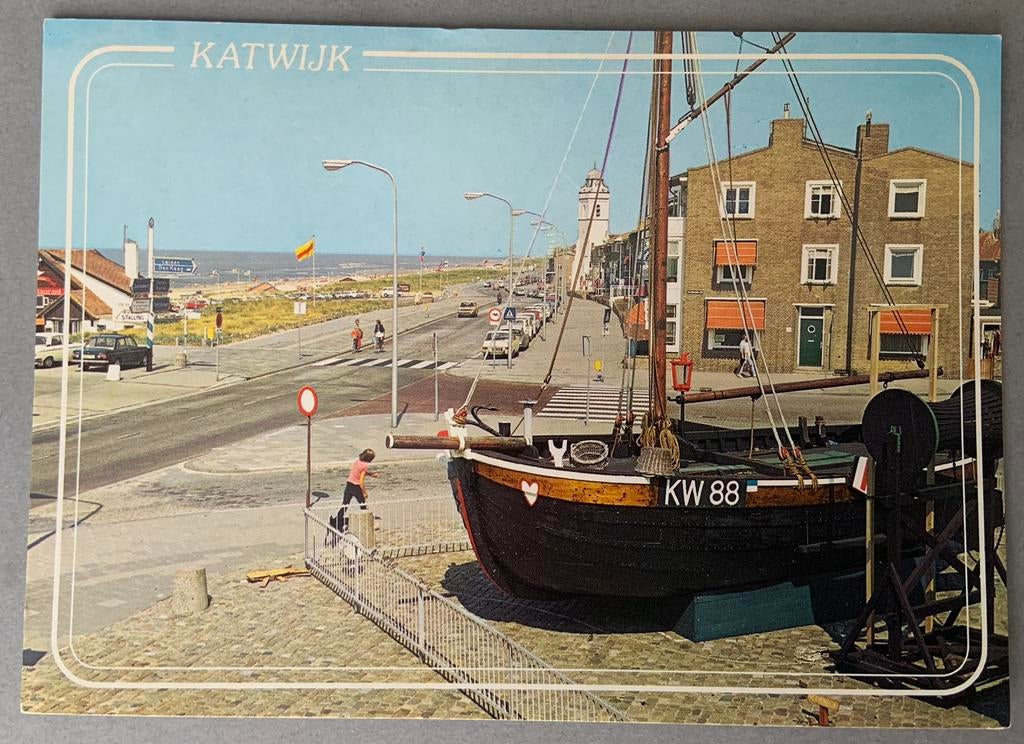 Katwijk, Bomschuit en Boulevard, Ophalen of Verzenden, Ongelopen, Zuid-Holland