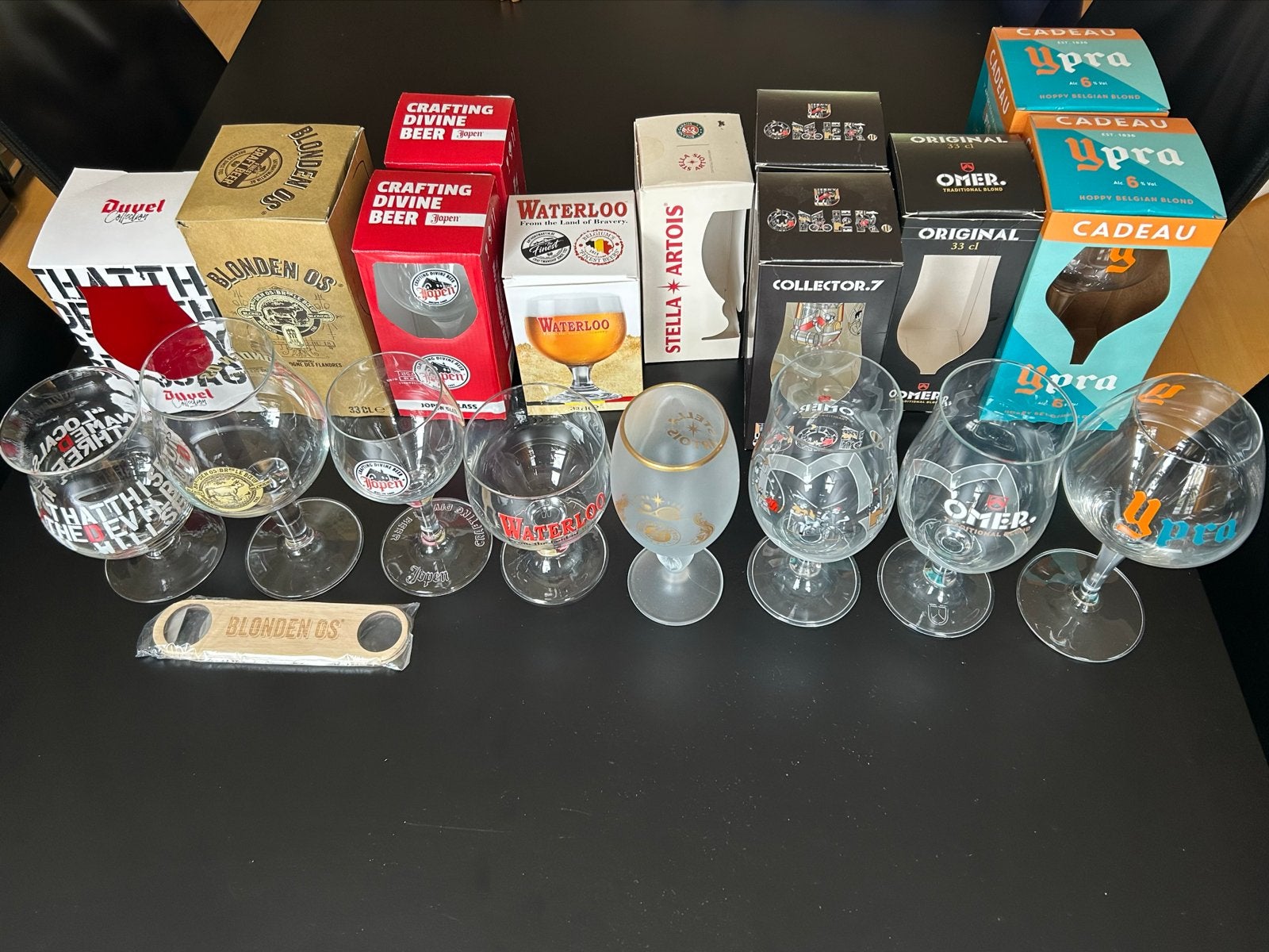 Diverse bierglazen - deels in doos, Verzamelen, Ophalen, Nieuw, Bierglas