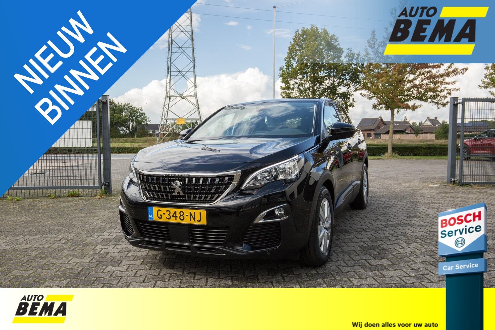 Peugeot 3008 1.2 PureTech Active, Auto's, Stof, Gebruikt, 1199 cc, Zwart