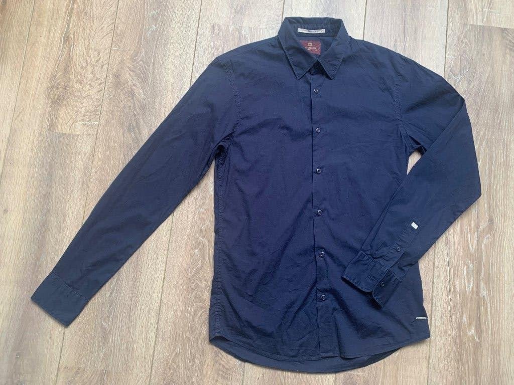 Scotch&Soda overhemd blouse lange mouw dk. blauw S/46, Halswijdte 38 (S) of kleiner, Zo goed als nieuw, Scotch & Soda, Verzenden