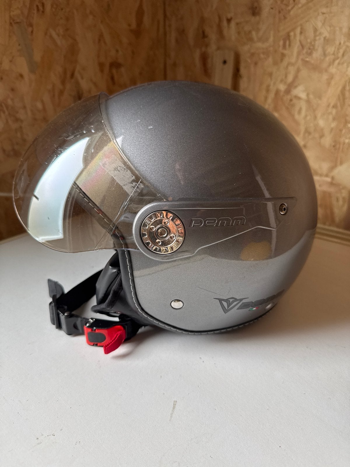 Scooterhelm - Grijs - Maat S, Fietsen en Brommers, Ophalen, Gebruikt, Overige typen