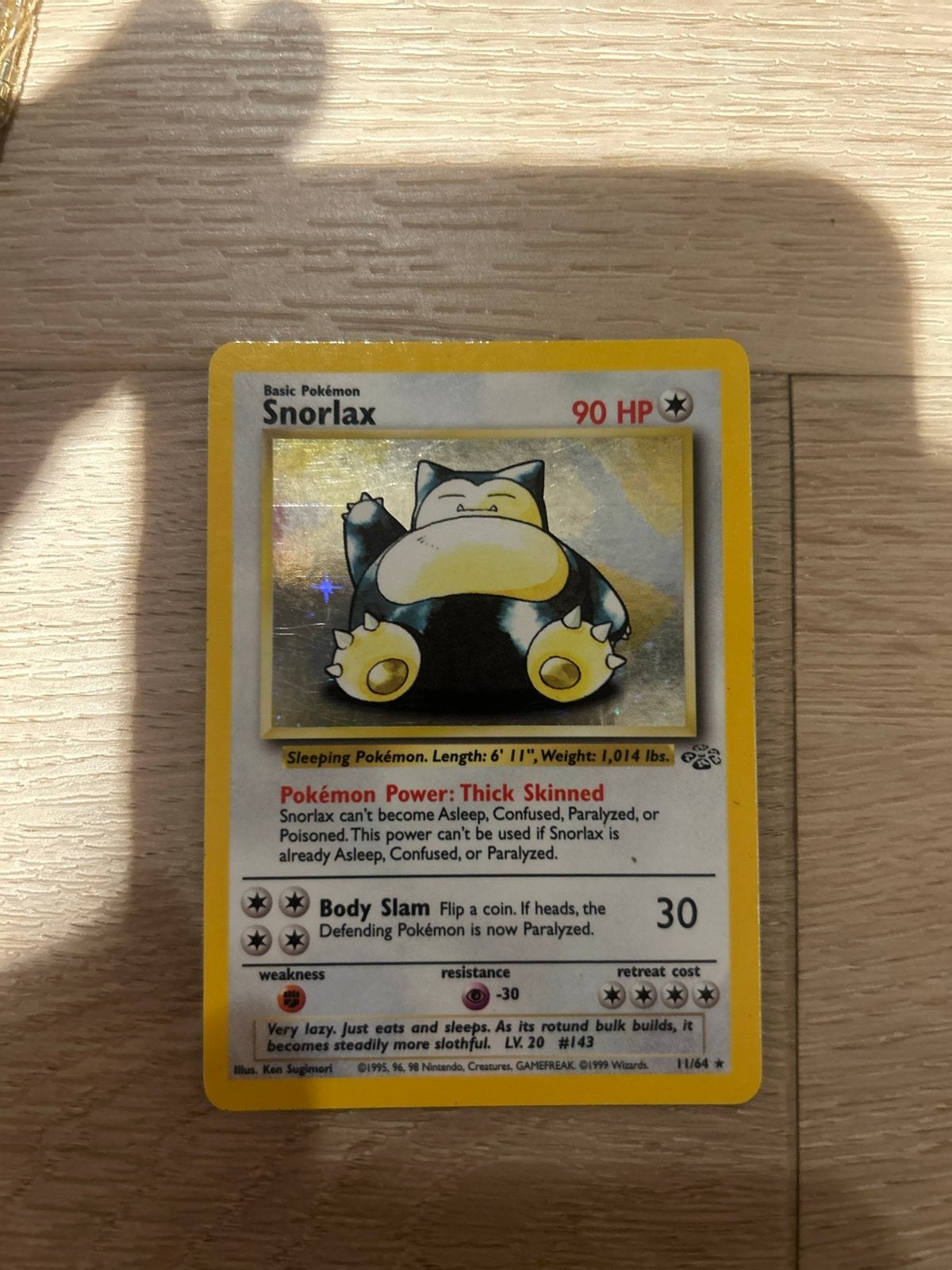 Pokémon Kaart Snorlax 11/64 Jungle Set Holo, Ophalen of Verzenden, Gebruikt, Losse kaart, Foil