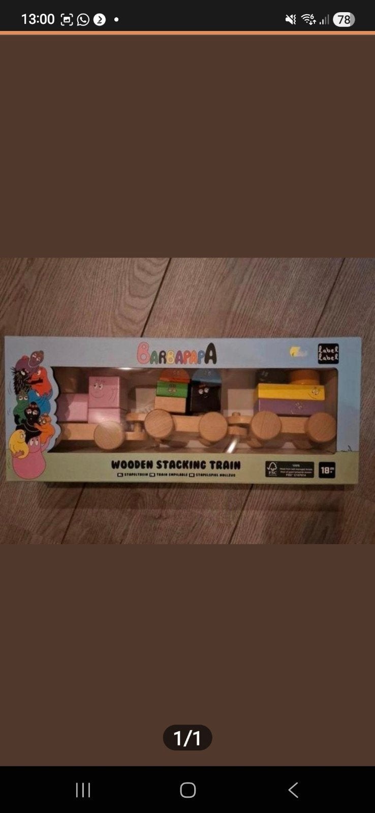 Barbapapa Houten Stapeltrein - Nieuw in doos, Kinderen en Baby's, Ophalen of Verzenden, Nieuw, Overige typen
