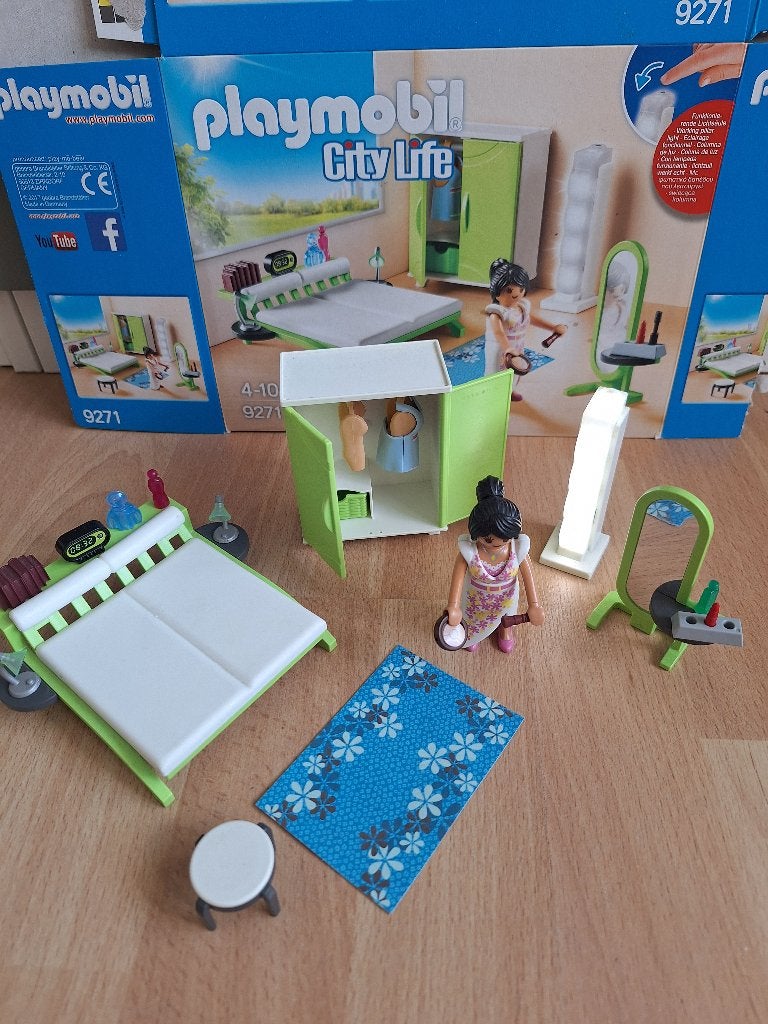 Playmobil - City Life Slaapkamer met make-up tafel - 9271, Gebruikt, Complete set, Overige typen, Ophalen of Verzenden