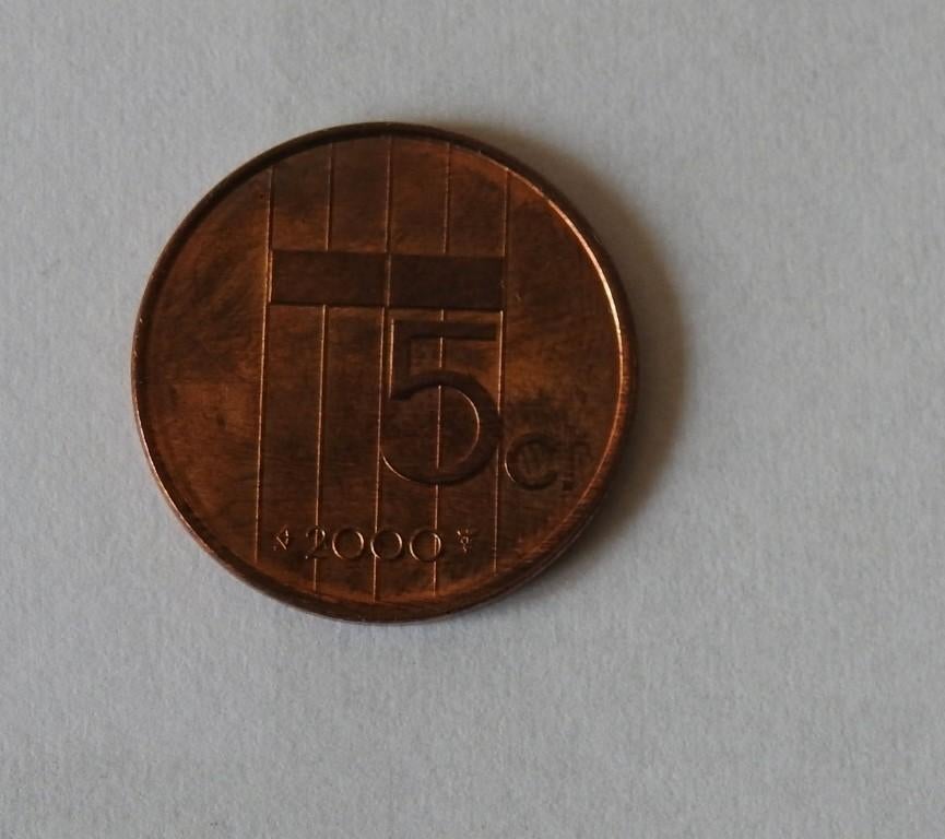 Stuiver 2000, Verzenden, Koningin Beatrix, 5 cent, Losse munt