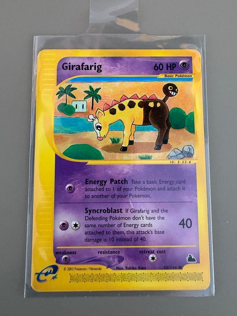 Girafarig Pokémon Kaart Skyridge - Zeldzaam Verzamelobject, Ophalen of Verzenden, Zo goed als nieuw, Losse kaart