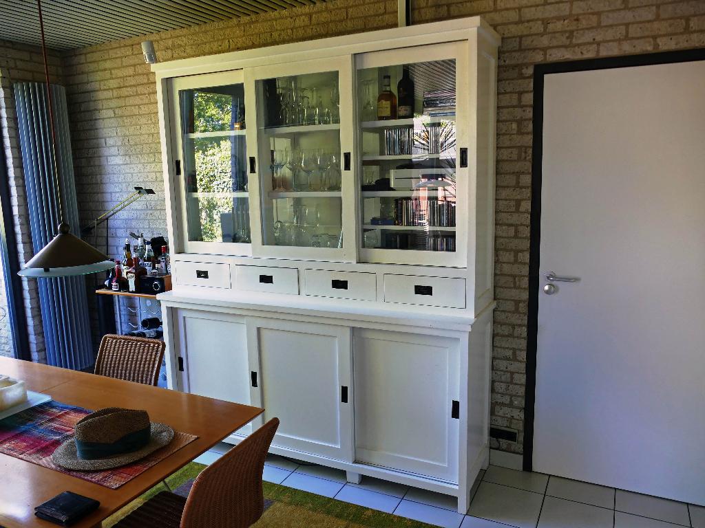 Vitrinekast, erg mooi, Huis en Inrichting, Kasten | Vitrinekasten, Gebruikt, 200 cm of meer, 150 tot 200 cm, 25 tot 50 cm, Met lade(s)