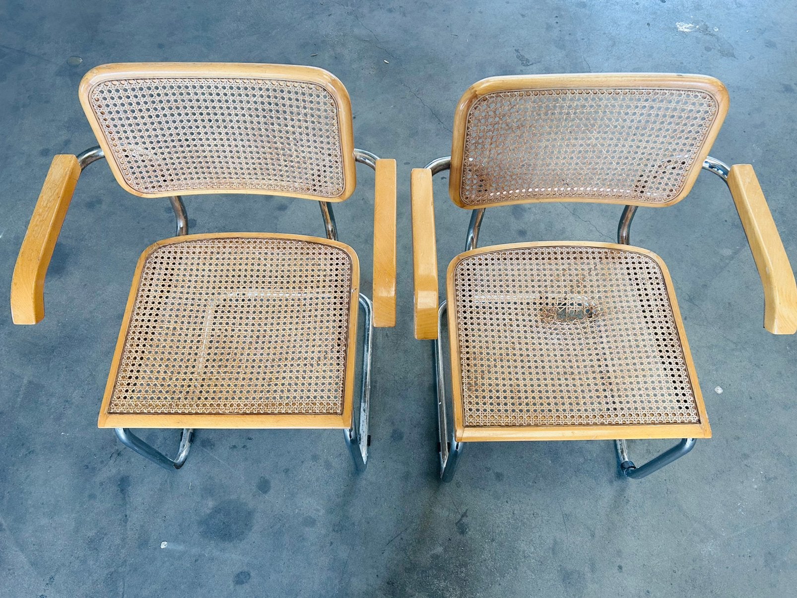 2 x Marcel Breuer design vintage cesca bauhaus stoelen, Ophalen