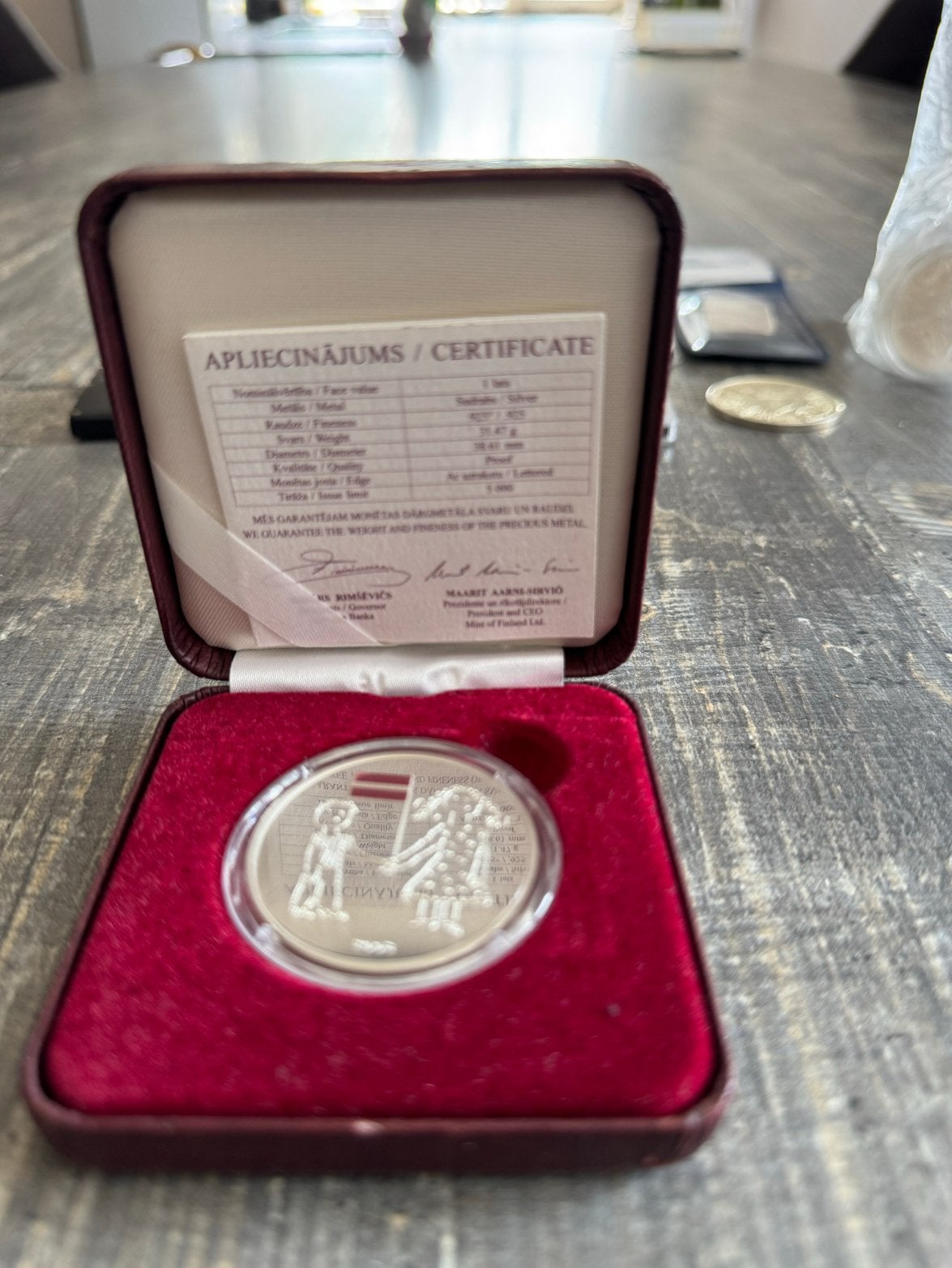 Zilveren munt Letland 2018 - 100 jaar onafhankelijkheid, Ophalen of Verzenden, Overige landen, Losse munt, Zilver
