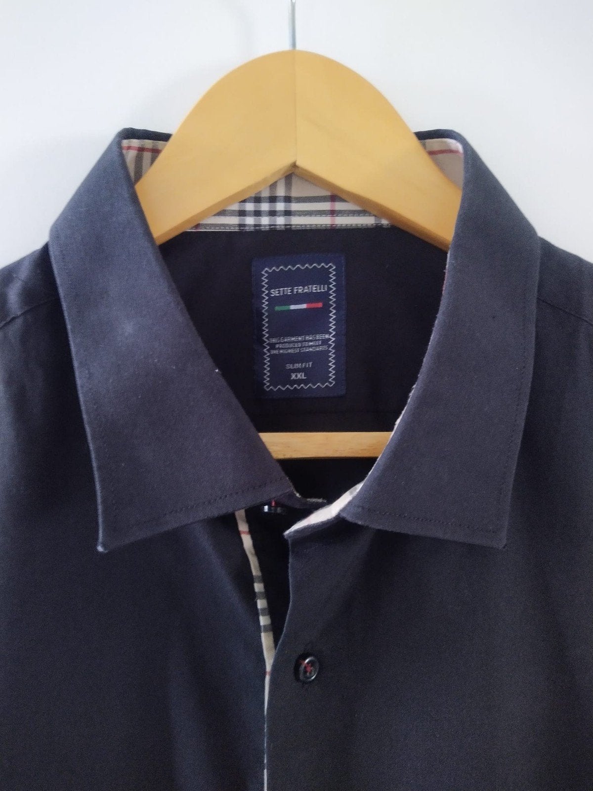 Stijlvol Zwart Slim Fit Heren Overhemd - Maat XL, SETTE FRATELLI, Verzenden, Zwart, Gedragen