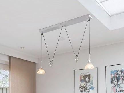 hanglamp, Huis en Inrichting, Lampen | Hanglampen, Ophalen, Zo goed als nieuw, Glas, 75 cm of meer