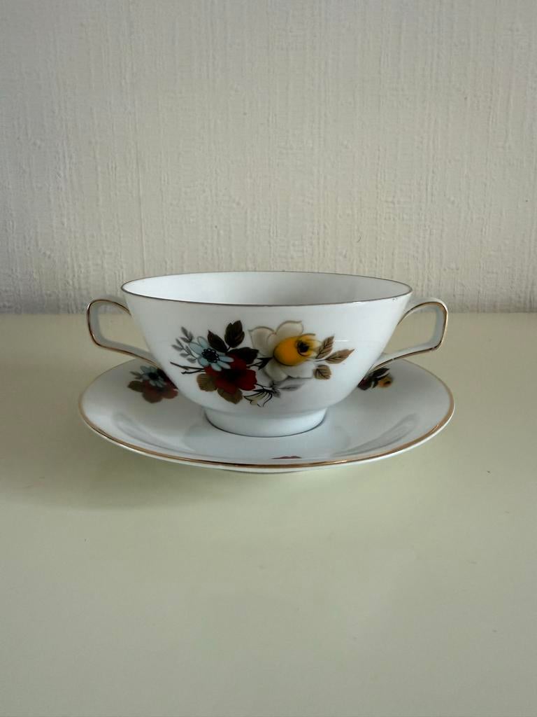 Vintage Bavaria Vohenstrauss Johann Seltmann soepkom en scho, Ophalen