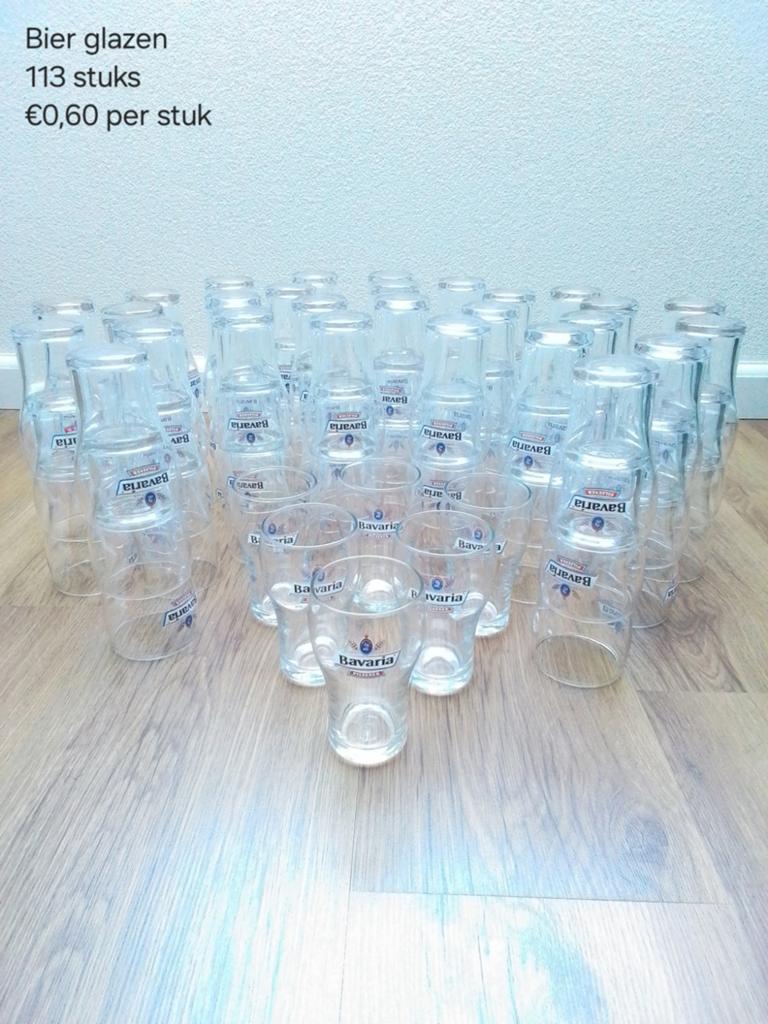 Bierglazen, frisdrankglazen, theeglazen, bestek, borden enz, Ophalen, Gebruikt, Glas