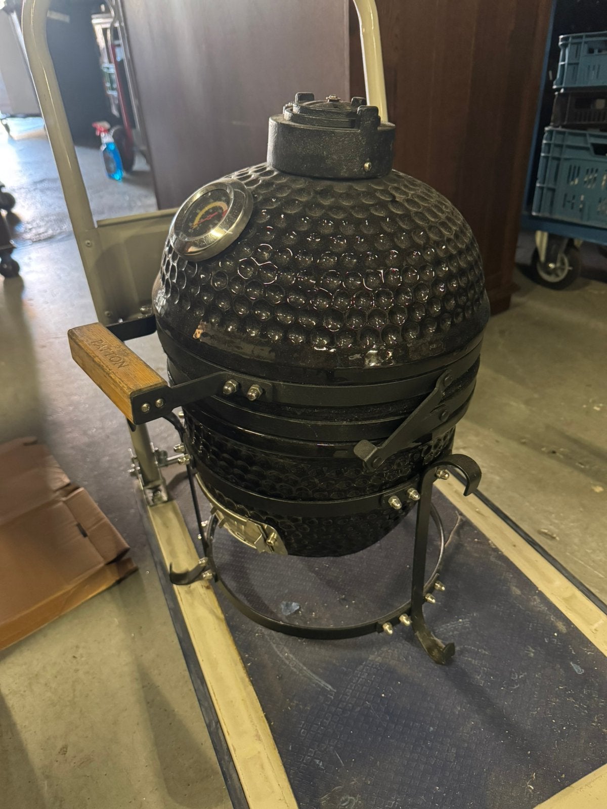 Patton Kamado 13 inch keramische BBQ zwart, Ophalen, Zo goed als nieuw