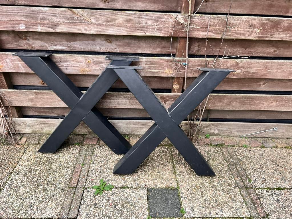Metalen X poten, Huis en Inrichting, Tafelonderdelen, Tafelpoot, Metaal, Rechthoekig, X