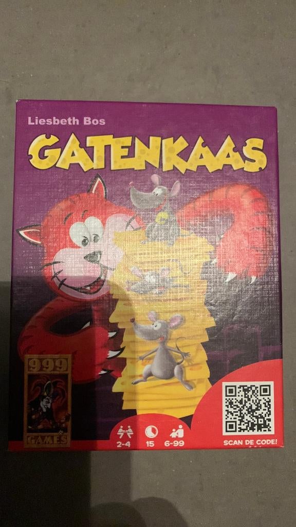 Spelletje Gatenkaas, Hobby en Vrije tijd, Gezelschapsspellen | Kaartspellen, Ophalen of Verzenden, Zo goed als nieuw