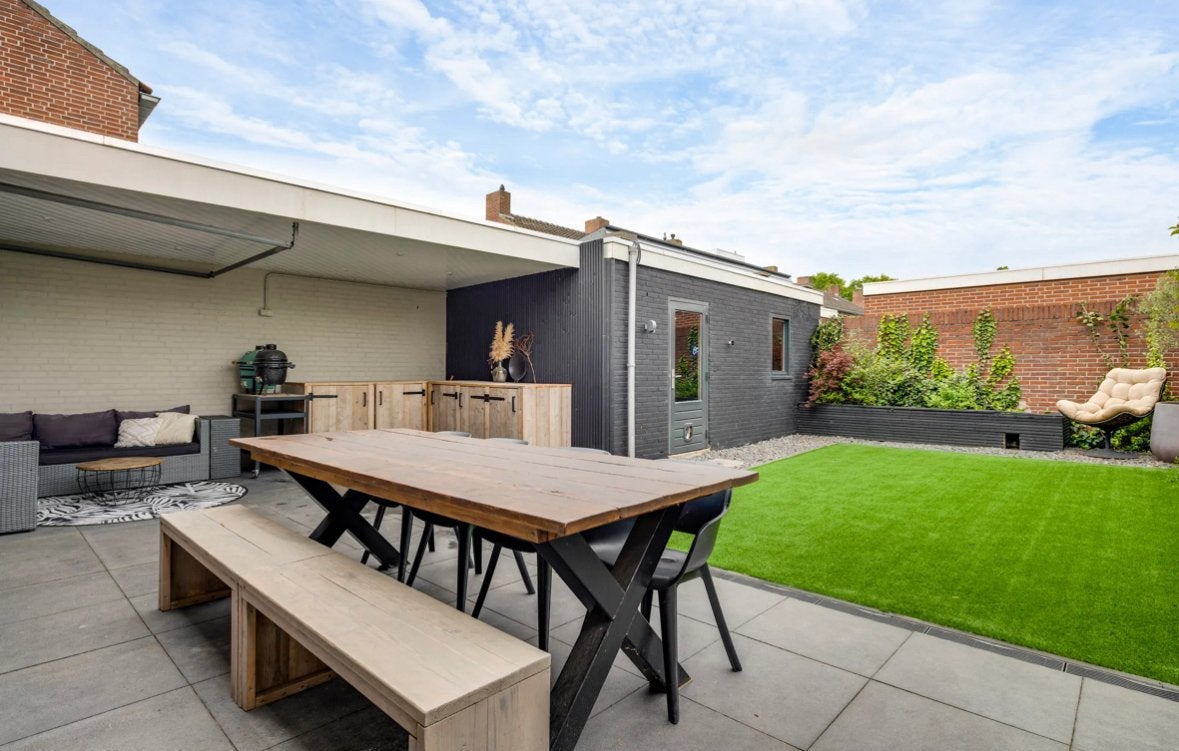 Grote robuuste tuintafel, Tuin en Terras, Tuintafels, Ophalen, Zo goed als nieuw, Rechthoekig, Hout