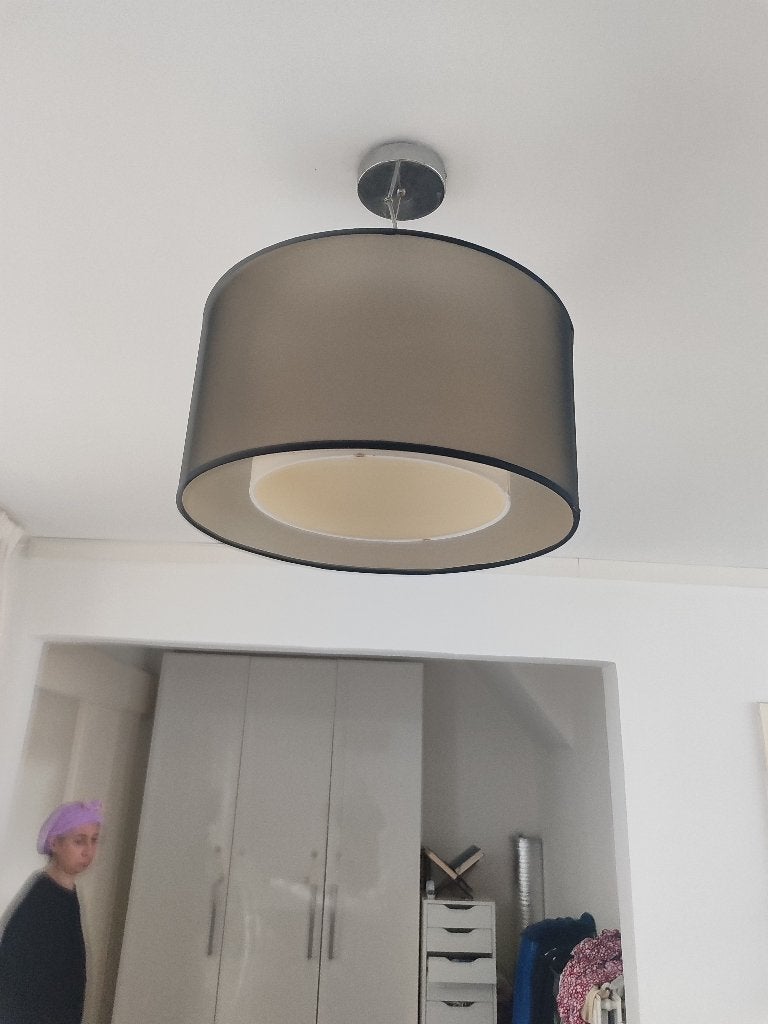 hanglampen met linnen kap, Ophalen, Overige materialen, Zo goed als nieuw, Sfeervol