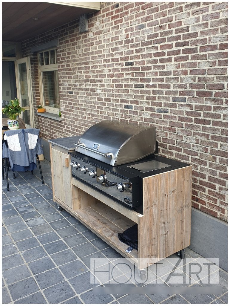Buitenkeuken Boretti met steigerhout enkel! NIEUW!, Houtskool, Vrijstaand, Info@hout-art.nl, Nieuw