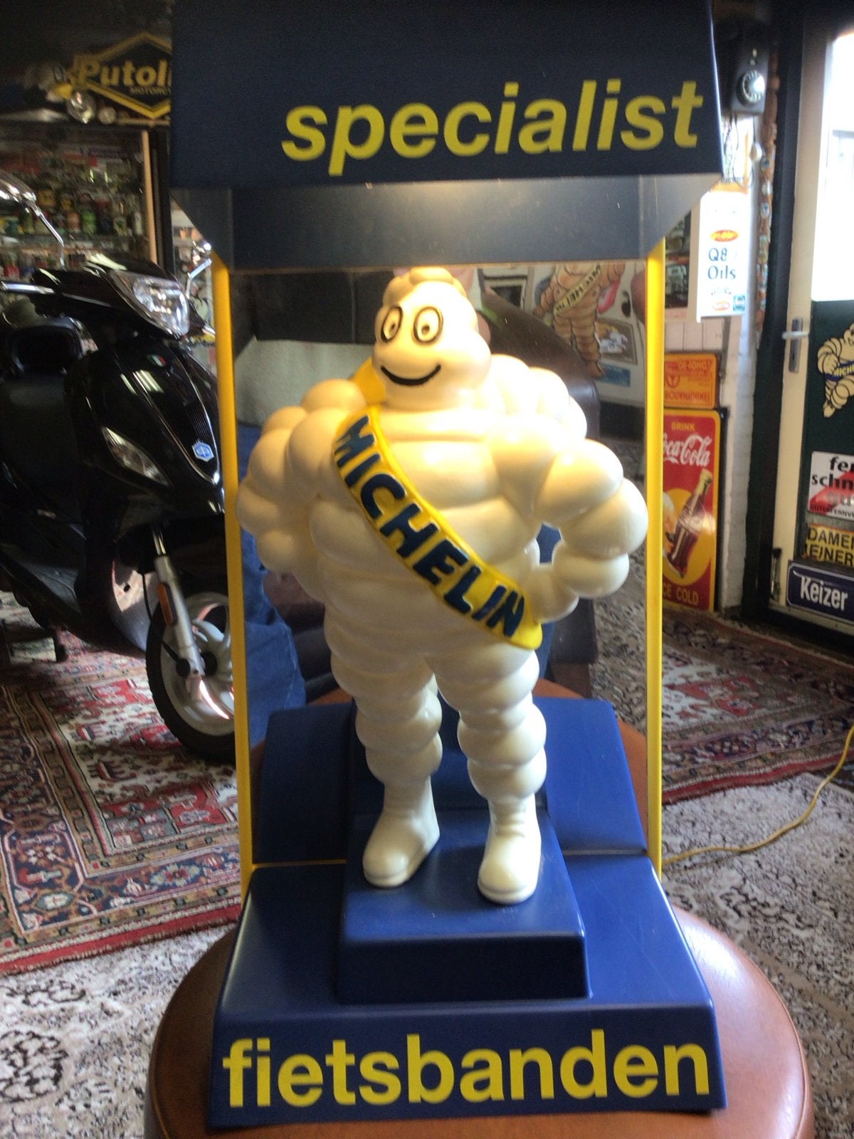 Unieke Michelin Bibendum pop met verlichting, Ophalen of Verzenden, Gebruikt, Lichtbak of (neon) lamp