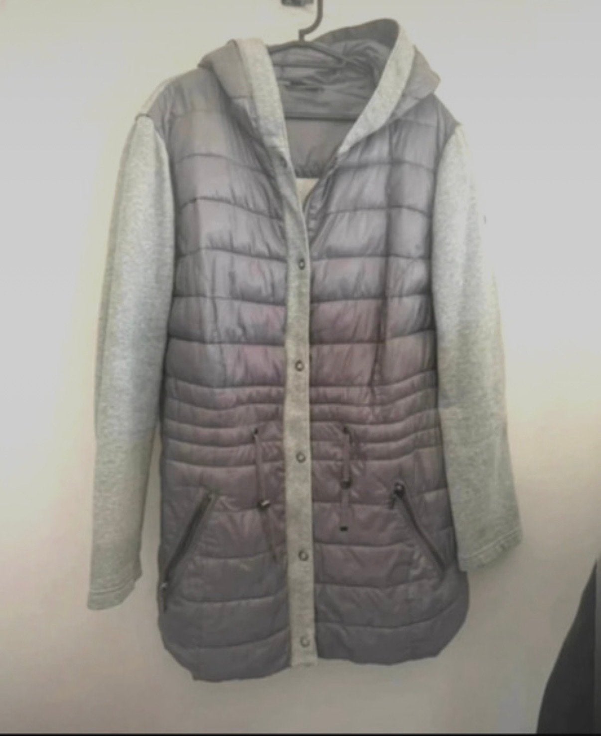Bonita gewatteerde jas met capuchon - Maat 46, Ophalen of Verzenden, Zo goed als nieuw, Maat 46/48 (XL) of groter, Grijs