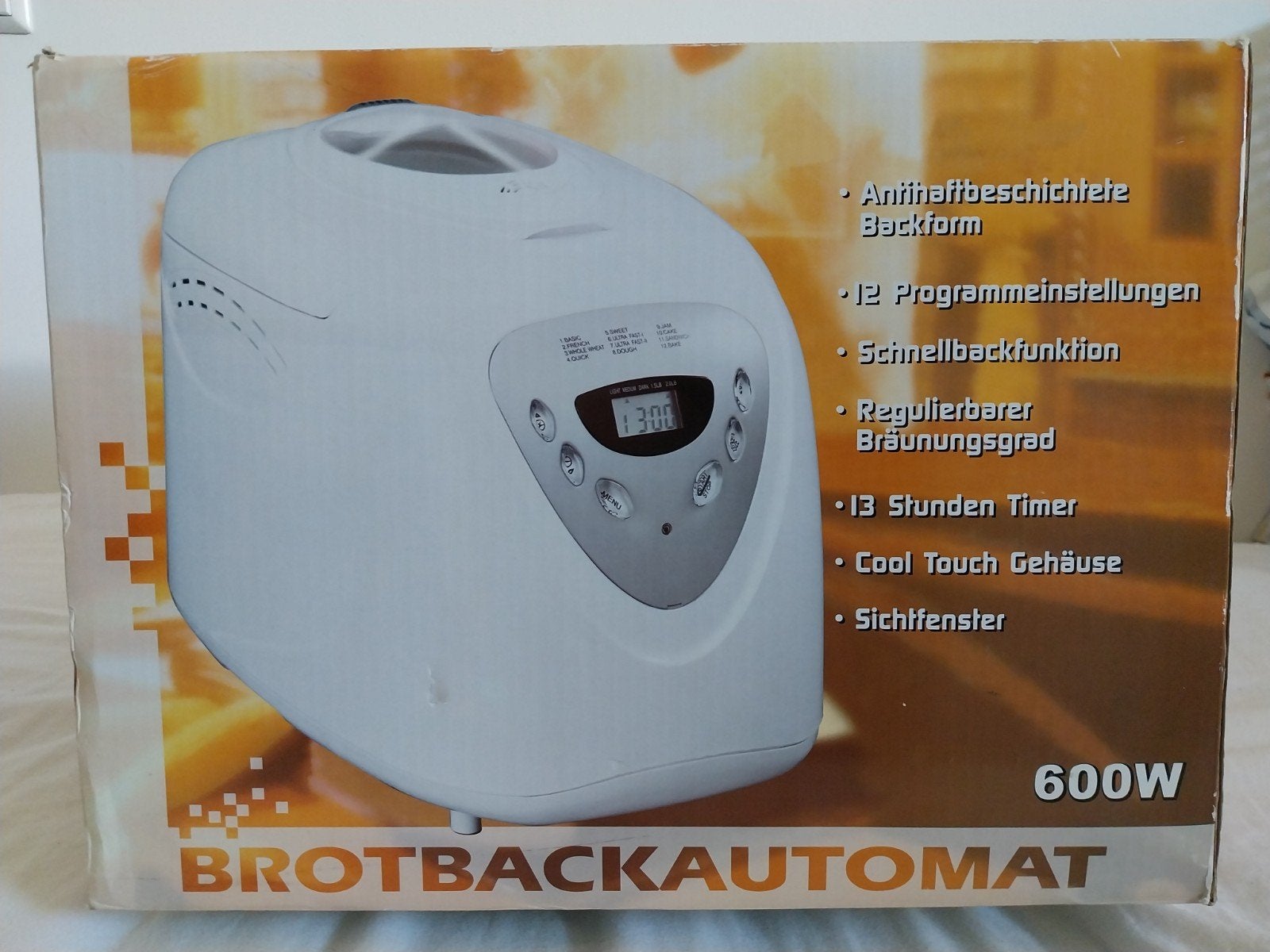 Brotbackautomat - Broodbakmachine 600W - Nieuw in doos, Witgoed en Apparatuur, Broodbakmachines, Kijkvenster, 800 tot 1200 gram deeg