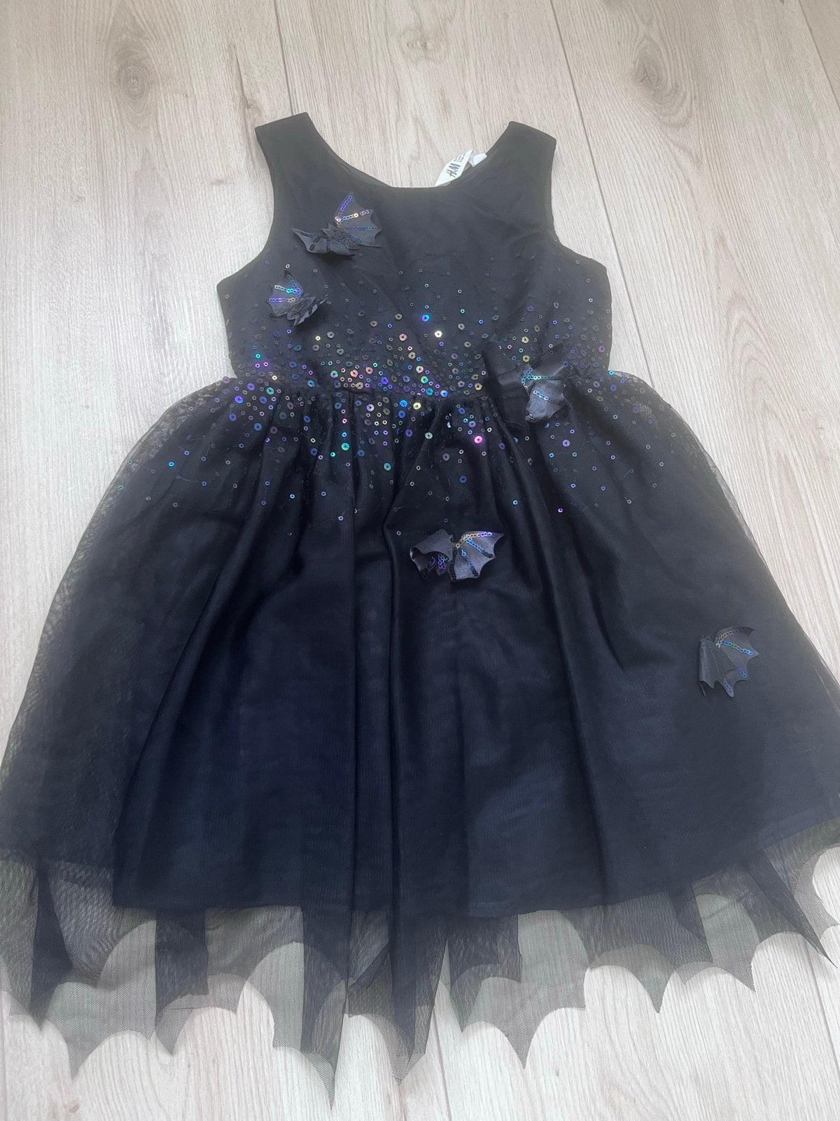 H&M Halloween jurk met vleermuizen en pailletten, Ophalen of Verzenden, Zo goed als nieuw, Meisje
