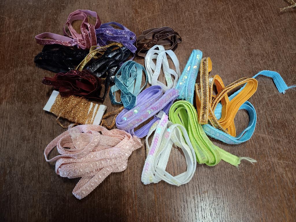 Partij glitter en paillettenbandjes, Ophalen of Verzenden, Nieuw, Lint, Band of Elastiek
