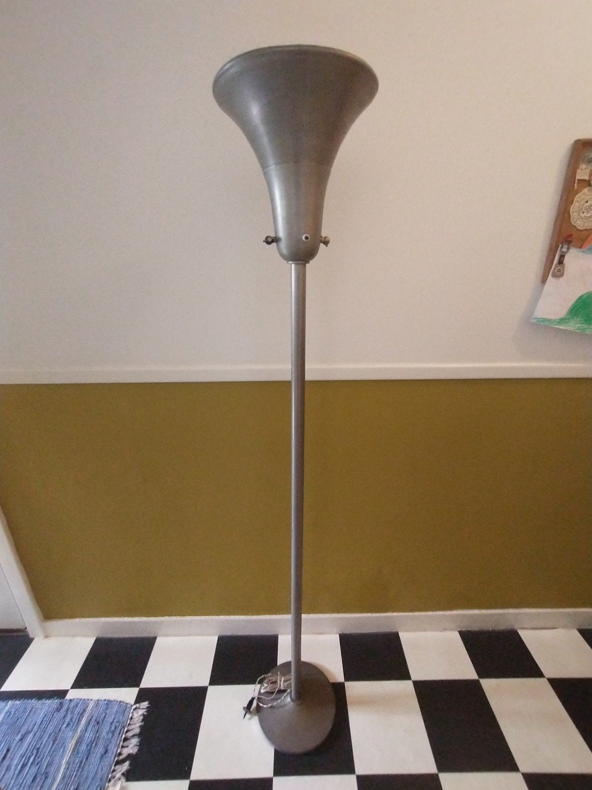 Gispen Giso kelk vloerlamp in originele staat. Vintage, Ophalen, Gebruikt, E27 (groot), Metaal