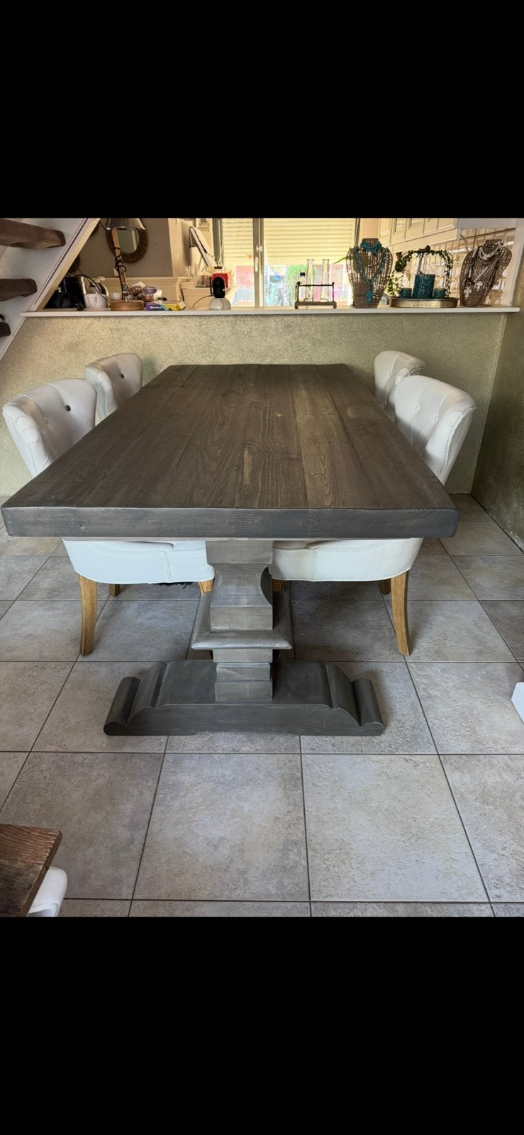 Stoeren Kloostertafel van Brokante Opkamer, Huis en Inrichting, Tafels | Eettafels, Ophalen, 200 cm of meer, 50 tot 100 cm, Zo goed als nieuw