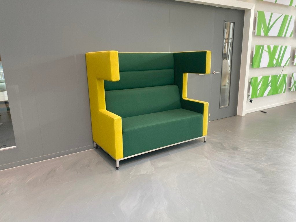2 x Akoestische treinbank Ahrend Loungescape - groen/geel